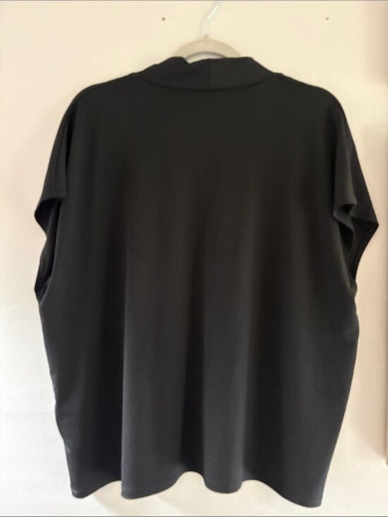 Tops - Black V-Neck Short Sleeve Tunic Top
